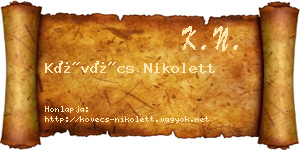 Kövécs Nikolett névjegykártya